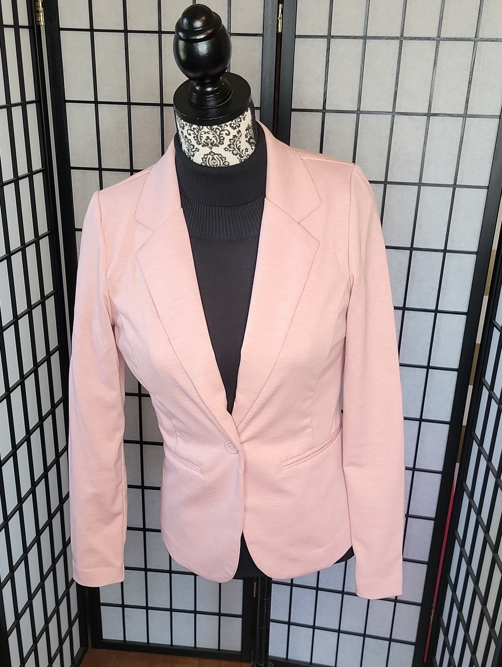 Blush Pink Single-Button Kate Blazer